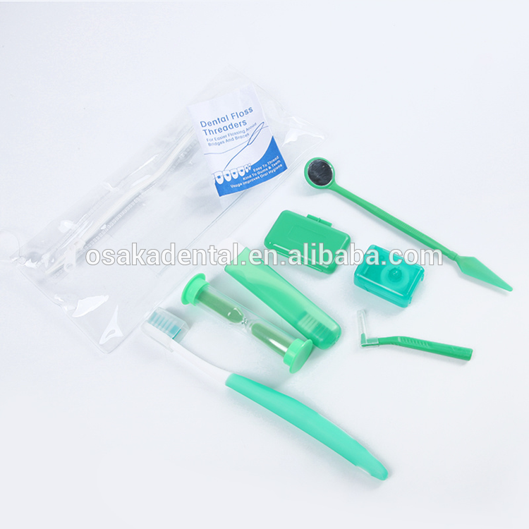 A Dental Orthodontic Kit with Brush and Mirror