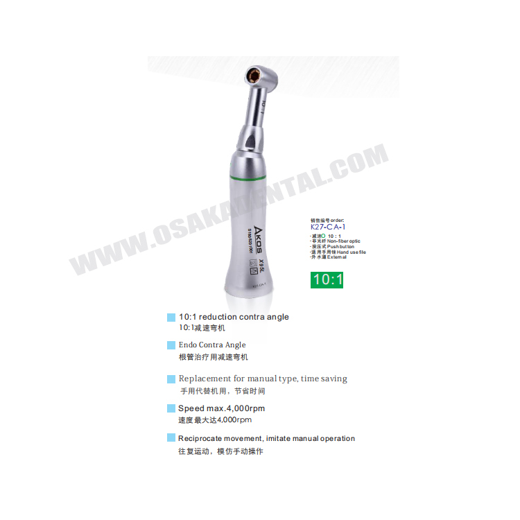 Dental 10:1 reduction contra angle